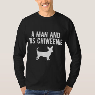 Een Man en zijn Chiweenie Chiweenie Dog, eigenaar T-shirt