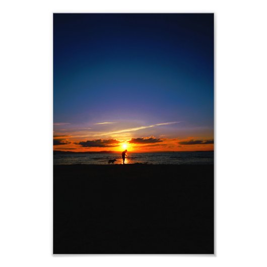 een man en zijn hond foto afdruk (Voorkant)