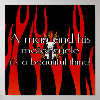 Een man en zijn motorfiets poster