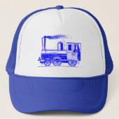 Een Man en zijn trein - blauw Trucker Pet (Voorkant)