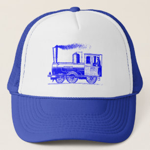 Een Man en zijn trein - blauw Trucker Pet