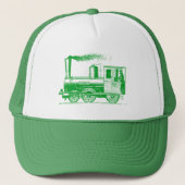 Een Man en zijn trein - groen gras Trucker Pet (Voorkant)