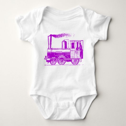 Een Man en zijn trein - Paars Romper (Voorkant)