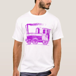 Een Man en zijn trein - Paars T-shirt