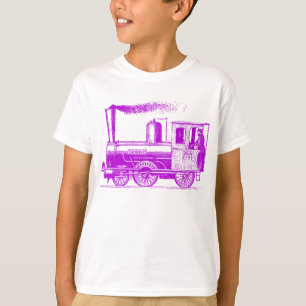 Een Man en zijn trein - Paars T-shirt