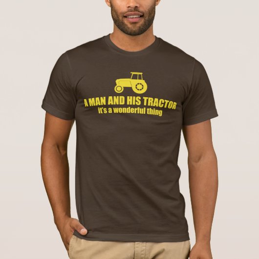 een man en zijn trekker, het is geweldig. t-shirt (Voorkant)