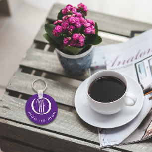 Een man geen man aanmoediging citaat paarse sleutelhanger