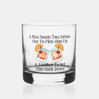 EEN MAN HEEFT TWEE DRANKJES NODIG door Jeff Willis Whisky Glas
