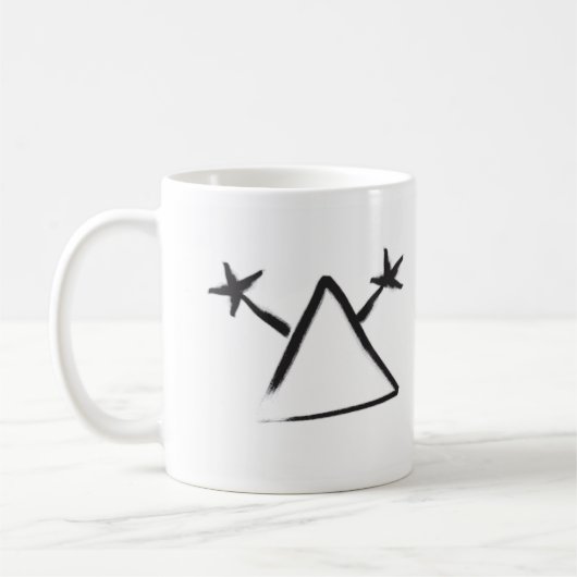 Een man met een pistool leeft hier. koffiemok (Links)
