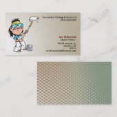 Een man met een rolschilder visitekaartje (Voorkant / Achterkant)