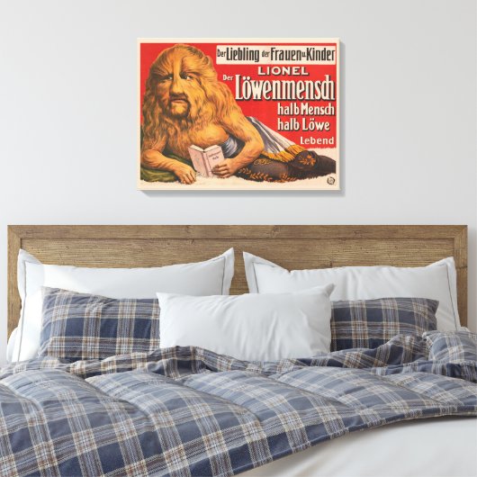 Een Man met Leeuwenkop voorlezen Shakespeare, 1913 Canvas Afdruk (Insitu (Slaapkamer))