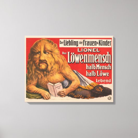 Een Man met Leeuwenkop voorlezen Shakespeare, 1913 Canvas Afdruk (Voorkant)
