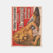 Een Man met Leeuwenkop voorlezen Shakespeare, 1913 Fleece Deken (Voorkant)