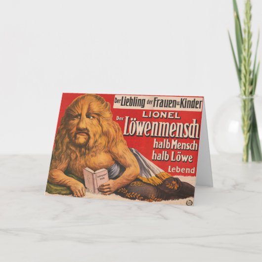 Een Man met Leeuwenkop voorlezen Shakespeare, 1913 Kaart (Voorkant)