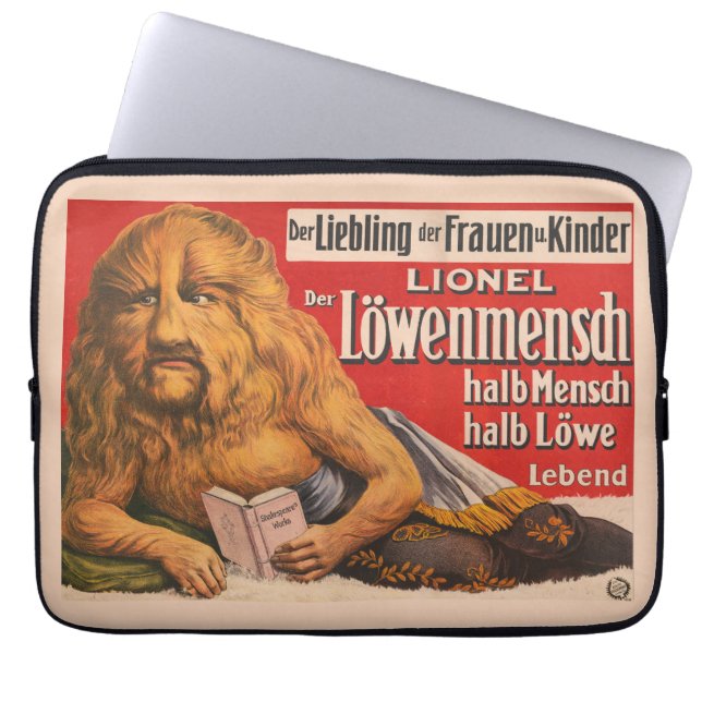Een Man met Leeuwenkop voorlezen Shakespeare, 1913 Laptop Sleeve (Voorkant)