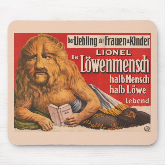 Een Man met Leeuwenkop voorlezen Shakespeare, 1913 Muismat (Voorkant)