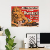 Een Man met Leeuwenkop voorlezen Shakespeare, 1913 Poster (Thuiskantoor)
