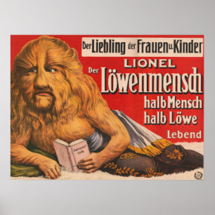 Een Man met Leeuwenkop voorlezen Shakespeare, 1913 Poster