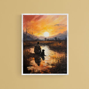 Een Man met zijn beste vriend, Digital Wall Art Poster