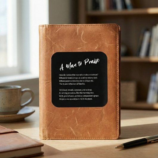 "Een Man om te prijzen" Sentimental Vierkante Sticker