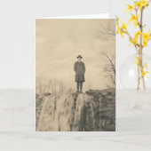 Een man op een klip kaart (Gele Bloem)