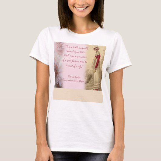 Eén Man, Pride en Prejudice Jane Austen T-shirt (Voorkant)