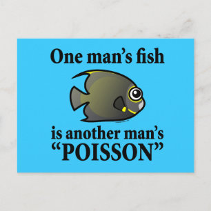 Een Man vis, een ander Man poisson Briefkaart
