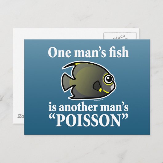 Een Man vis, een ander Man poisson Briefkaart (Voorkant / Achterkant)