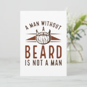 Een Man zonder baard is geen Man Bedankkaart (Staand voorkant)