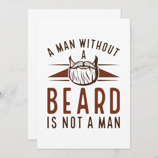 Een Man zonder baard is geen Man Bedankkaart (Voorkant / Achterkant)