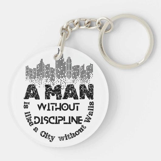 Een Man zonder discipline Acryl Sleutelhanger (Achterkant)