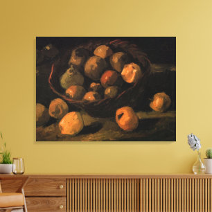 Een mand appels van Vincent van Gogh Canvas Afdruk