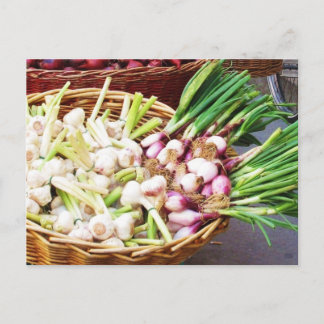 Een mand van GARLIC - Napels, Italië Briefkaart