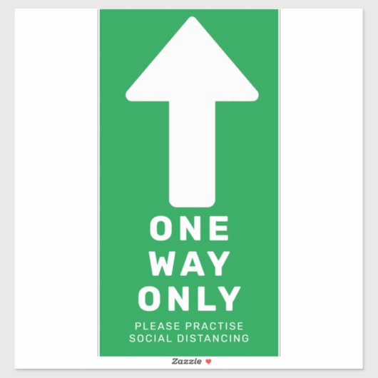 Één Manier Richting Pijl Vloer Marker Sticker (Vel)