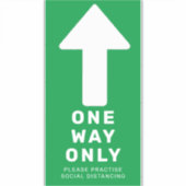 Één Manier Richting Pijl Vloer Marker Sticker (Voorkant)