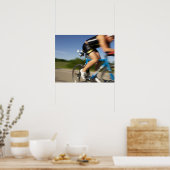 Een mannetjesatelettraining voor een triathlon in  poster (Keuken)