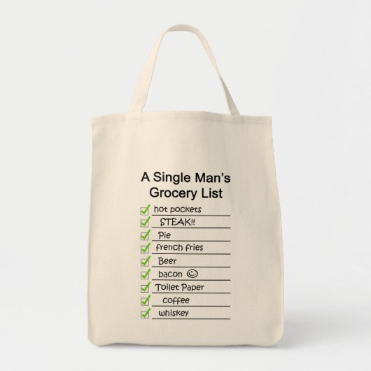 Eén Man's boodschappenlijst Tote Bag (Voorkant)