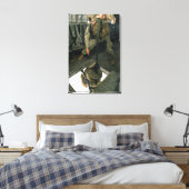 Een marinier stuurt een marinier naar beneden. canvas afdruk (Insitu (Slaapkamer))