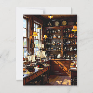 Een maritieme winkel Contact houden Briefkaart