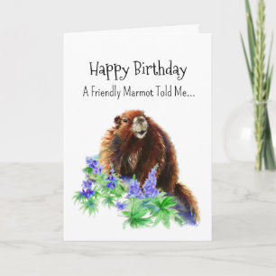 Een Marmot Groundhog persoonlijkheid Verjaardag Fu Kaart