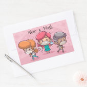 Een masker draag rechthoekige sticker (Envelop)