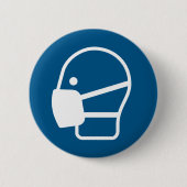 Een masker draag ronde button 5,7 cm (Voorkant)
