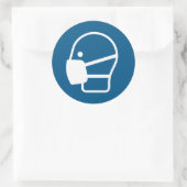 Een masker draag ronde sticker (Tas)