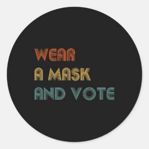 Een masker en stem politieke verkiezingen Biden Ha Ronde Sticker