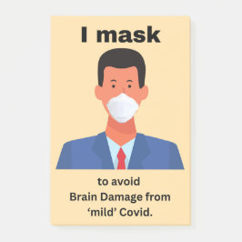 Een masker om hersenbeschadiging te voorkomen post-it® notes