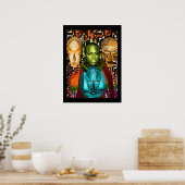 Een masker van moed: Modern African Warrior Poster (Keuken)