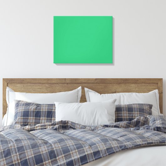 Een massief groen vierkant op een witte achtergron canvas afdruk (Insitu (Slaapkamer))