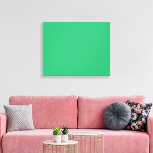Een massief groen vierkant op een witte achtergron canvas afdruk (Insitu (Woonkamer))