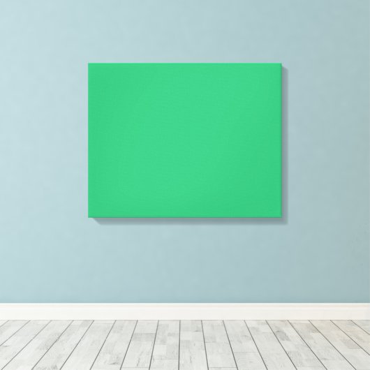 Een massief groen vierkant op een witte achtergron canvas afdruk (Insitu (Houten vloer))