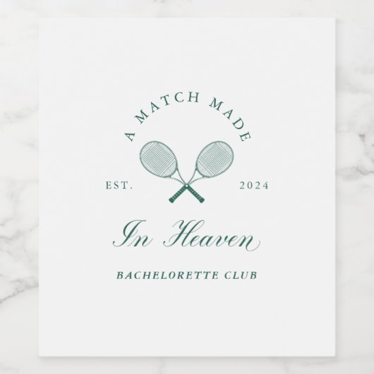 Een match Made in Heaven Bachelorette Wijn Etiket (Enkel label)